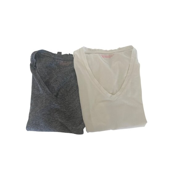 Victorias Secret Bundle of 2 Sleep V-Neck Tees - Picture 1 of 10